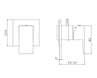 Встраиваемый смеситель для душа Kerama Marazzi Futura 66475EKM.01.093 чёрный матовый
